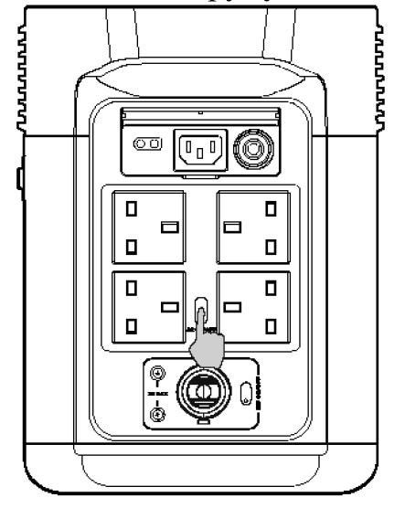Выходной порт переменного тока  EcoFlow Delta 2 на Marketnet -кратковременно нажмите кнопку включения питания от источника переменного тока 